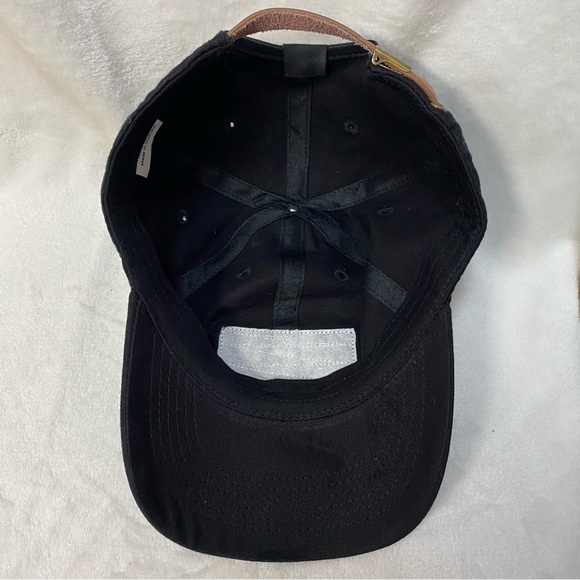 Evan Williams Bourbon Whiskey Black Cap/ Hat Leather Logo Adjustable - Picture 7 of 10